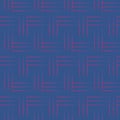 Vector pink red lines, grid blue seamless pattern Royalty Free Stock Photo