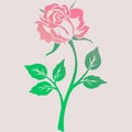 Vector pink rose