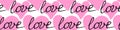 Vector pink seamless pattern with pink hearts and inscriptions - love. Romantic background texture for Valentine\'s day Royalty Free Stock Photo