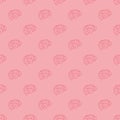 Vector pink seamless pattern of human brain. Vector human brain Royalty Free Stock Photo