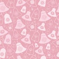 Pink Bells and Flowers Seamless Pattern