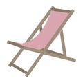 Vector pink sun lounger. Beach chair.