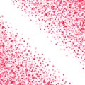 Vector pink & red Valentines Day heartshapes background element in flat style