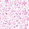 Vector pink watercolor sakura pattern