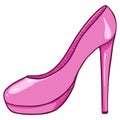 Vector Pink Women Highheels Shoes Royalty Free Stock Photo