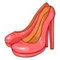 Vector Pink Women Highheels Shoes Royalty Free Stock Photo