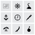 Vector pirate icon set Royalty Free Stock Photo