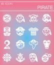 Vector Pirate icon set Royalty Free Stock Photo
