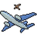Vector pixel art airplane
