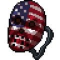 Vector pixel art american face Royalty Free Stock Photo