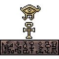 Vector pixel art ancient artifact