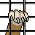 Vector pixel art animal prisoner