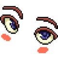 Vector pixel art anime eye Royalty Free Stock Photo