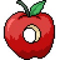 Vector pixel art apple hole Royalty Free Stock Photo