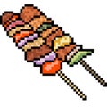 Vector pixel art barbecue Royalty Free Stock Photo