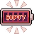 Vector pixel art battery empty