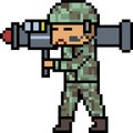 Vector pixel art bazooka army