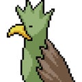 Vector pixel art bird arrogant