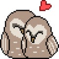 Vector pixel art bird couple Royalty Free Stock Photo