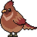 Vector pixel art bird fat Royalty Free Stock Photo