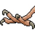 Vector pixel art bird talon