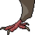 Vector pixel art bird talon