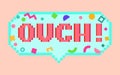 Vector pixel art 8bit Ouch sticker Royalty Free Stock Photo