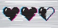 Pixel art hearts for game Royalty Free Stock Photo