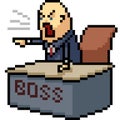 Vector pixel art boss yell Royalty Free Stock Photo