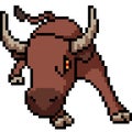 Vector pixel art bull