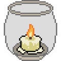 Vector pixel art candle glass