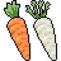 Vector pixel art carrot radish