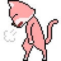 Vector pixel art cat sigh