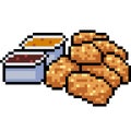 Vector pixel art chicken nugget