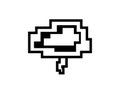 Vector pixel art cloud with thunderbolt