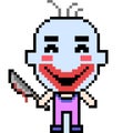 Vector pixel art clown thriller