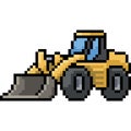 Vector pixel art construction tractor
