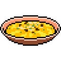 Vector pixel art cream soup food