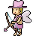 Vector pixel art cupid