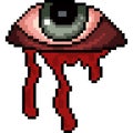 Vector pixel art curse eye