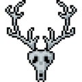 Vector pixel art deer skull