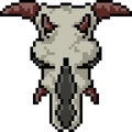Vector pixel art devil skull
