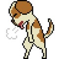 Vector pixel art dog sigh