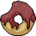 Vector pixel art donut bite