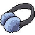 Vector pixel art earmuff