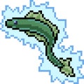 Vector pixel art electric eel Royalty Free Stock Photo