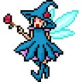 Vector pixel art fairy girl