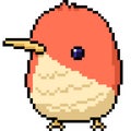 Vector pixel art fat bird Royalty Free Stock Photo