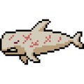 Vector pixel art fighter whale