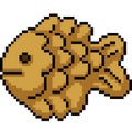 Vector pixel art fish cookie